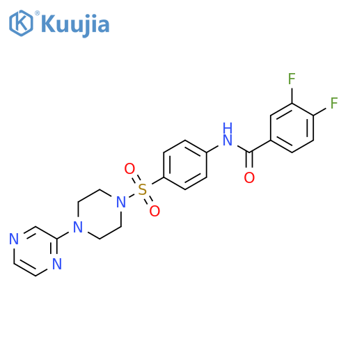 3,4-difluoro-N-(4-{[4-(pyrazin-2-yl)piperazin-1-yl]sulfonyl}phenyl)benzamide structure