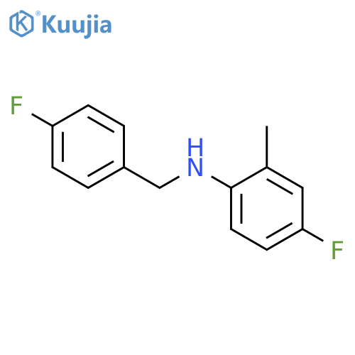 4-Fluoro-N-(4-fluorobenzyl)-2-methylaniline structure