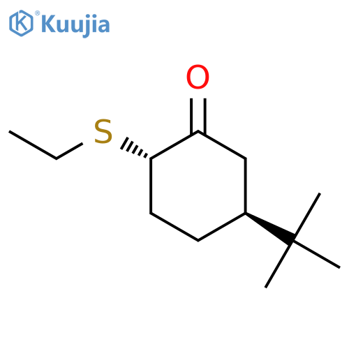 Cyclohexanone, 5-(1,1-dimethylethyl)-2-(ethylthio)-, trans- structure