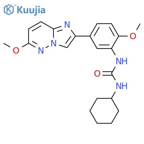 1-cyclohexyl-3-(2-methoxy-5-{6-methoxyimidazo[1,2-b]pyridazin-2-yl}phenyl)urea structure