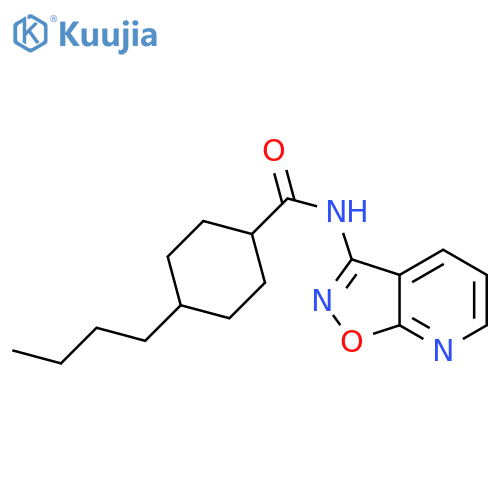 4-butyl-N-{[1,2]oxazolo[5,4-b]pyridin-3-yl}cyclohexane-1-carboxamide structure