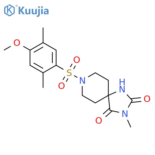 8-(4-methoxy-2,5-dimethylbenzenesulfonyl)-3-methyl-1,3,8-triazaspiro[4.5]decane-2,4-dione structure