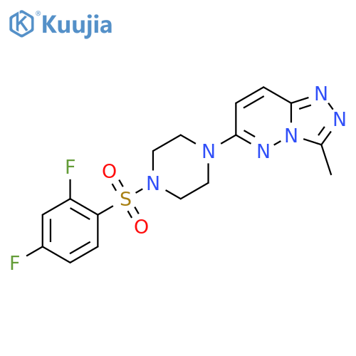 1-(2,4-difluorobenzenesulfonyl)-4-{3-methyl-[1,2,4]triazolo[4,3-b]pyridazin-6-yl}piperazine structure