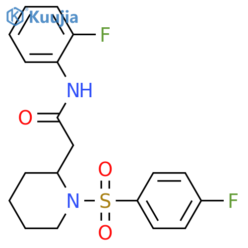 2-[1-(4-fluorobenzenesulfonyl)piperidin-2-yl]-N-(2-fluorophenyl)acetamide structure