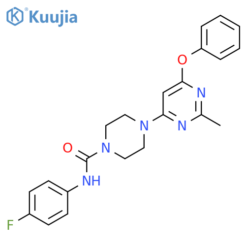 N-(4-fluorophenyl)-4-(2-methyl-6-phenoxypyrimidin-4-yl)piperazine-1-carboxamide structure