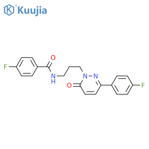 4-fluoro-N-{3-[3-(4-fluorophenyl)-6-oxo-1,6-dihydropyridazin-1-yl]propyl}benzamide structure