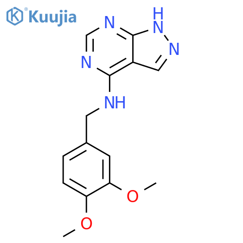 N-[(3,4-dimethoxyphenyl)methyl]-1H-pyrazolo[3,4-d]pyrimidin-4-amine structure