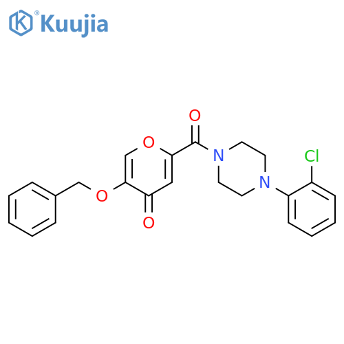 5-(benzyloxy)-2-[4-(2-chlorophenyl)piperazine-1-carbonyl]-4H-pyran-4-one structure