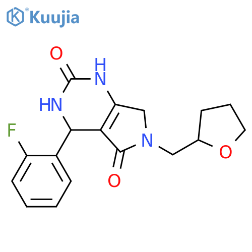 4-(2-fluorophenyl)-6-[(oxolan-2-yl)methyl]-1H,2H,3H,4H,5H,6H,7H-pyrrolo[3,4-d]pyrimidine-2,5-dione structure