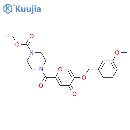 ethyl 4-{5-[(3-methoxyphenyl)methoxy]-4-oxo-4H-pyran-2-carbonyl}piperazine-1-carboxylate structure