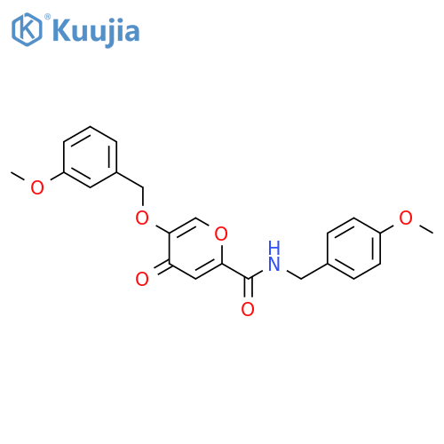 5-[(3-methoxyphenyl)methoxy]-N-[(4-methoxyphenyl)methyl]-4-oxo-4H-pyran-2-carboxamide structure