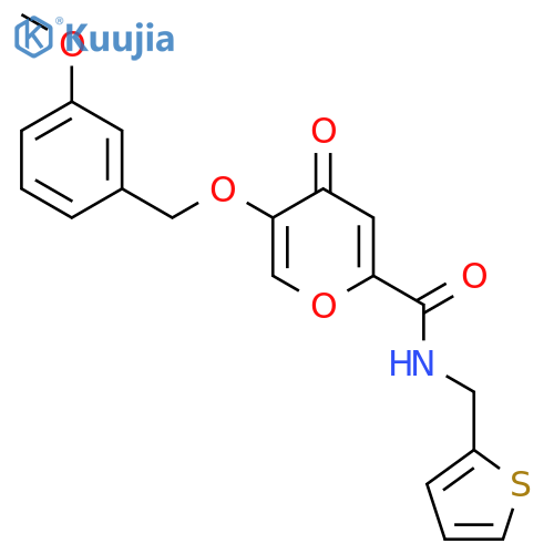 5-[(3-methoxyphenyl)methoxy]-4-oxo-N-[(thiophen-2-yl)methyl]-4H-pyran-2-carboxamide structure