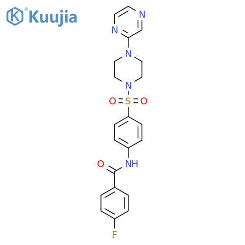 4-fluoro-N-(4-{[4-(pyrazin-2-yl)piperazin-1-yl]sulfonyl}phenyl)benzamide structure