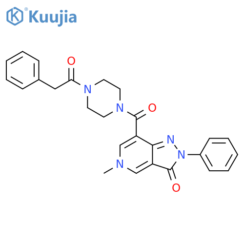 5-methyl-2-phenyl-7-[4-(2-phenylacetyl)piperazine-1-carbonyl]-2H,3H,5H-pyrazolo[4,3-c]pyridin-3-one structure