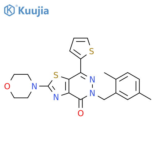 5-[(2,5-dimethylphenyl)methyl]-2-(morpholin-4-yl)-7-(thiophen-2-yl)-4H,5H-[1,3]thiazolo[4,5-d]pyridazin-4-one structure