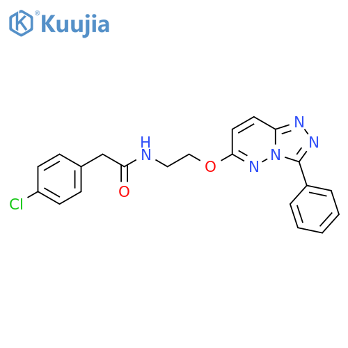 2-(4-chlorophenyl)-N-[2-({3-phenyl-[1,2,4]triazolo[4,3-b]pyridazin-6-yl}oxy)ethyl]acetamide structure