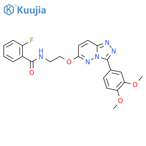 N-(2-{[3-(3,4-dimethoxyphenyl)-[1,2,4]triazolo[4,3-b]pyridazin-6-yl]oxy}ethyl)-2-fluorobenzamide structure