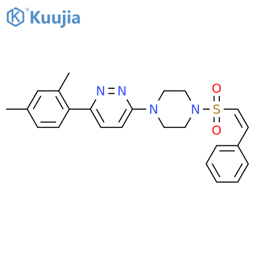 3-(2,4-dimethylphenyl)-6-{4-[(Z)-2-phenylethenesulfonyl]piperazin-1-yl}pyridazine structure