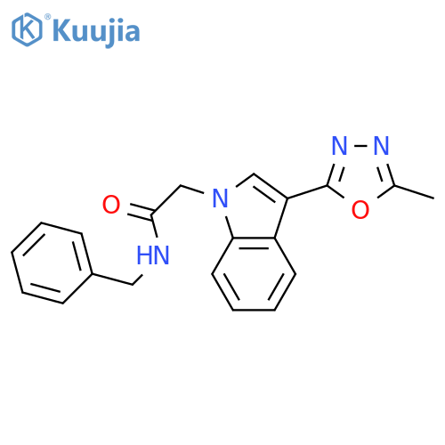 N-benzyl-2-[3-(5-methyl-1,3,4-oxadiazol-2-yl)-1H-indol-1-yl]acetamide structure
