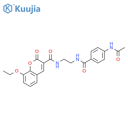 4-acetamido-N-{2-[(8-ethoxy-2-oxo-2H-chromen-3-yl)formamido]ethyl}benzamide structure