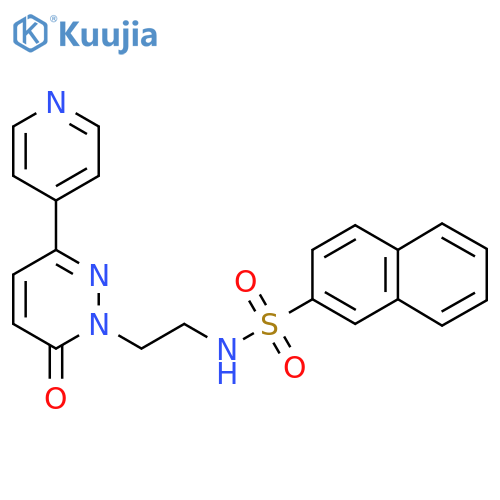 N-{2-[6-oxo-3-(pyridin-4-yl)-1,6-dihydropyridazin-1-yl]ethyl}naphthalene-2-sulfonamide structure