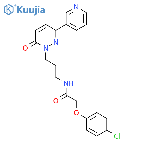 2-(4-chlorophenoxy)-N-{3-[6-oxo-3-(pyridin-3-yl)-1,6-dihydropyridazin-1-yl]propyl}acetamide structure