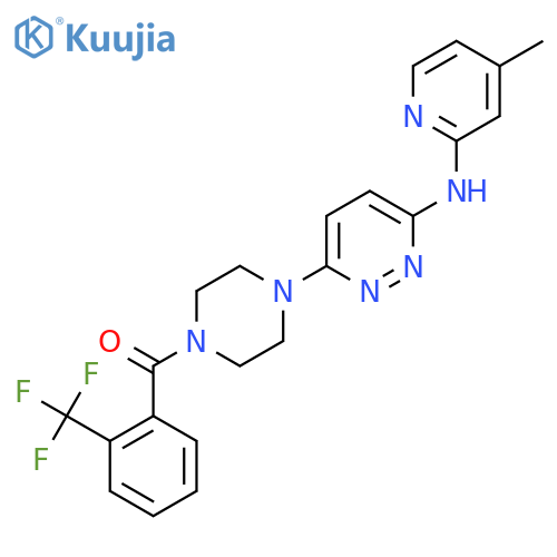 N-(4-methylpyridin-2-yl)-6-{4-[2-(trifluoromethyl)benzoyl]piperazin-1-yl}pyridazin-3-amine structure