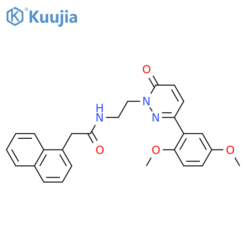 N-{2-[3-(2,5-dimethoxyphenyl)-6-oxo-1,6-dihydropyridazin-1-yl]ethyl}-2-(naphthalen-1-yl)acetamide structure