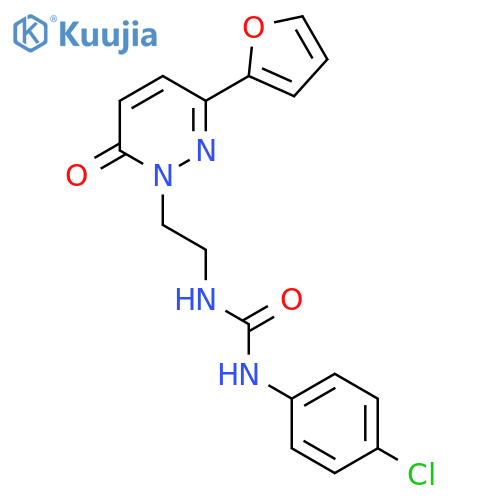 1-(4-chlorophenyl)-3-{2-[3-(furan-2-yl)-6-oxo-1,6-dihydropyridazin-1-yl]ethyl}urea structure