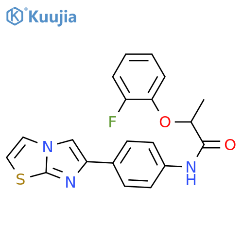 2-(2-fluorophenoxy)-N-(4-{imidazo[2,1-b][1,3]thiazol-6-yl}phenyl)propanamide structure