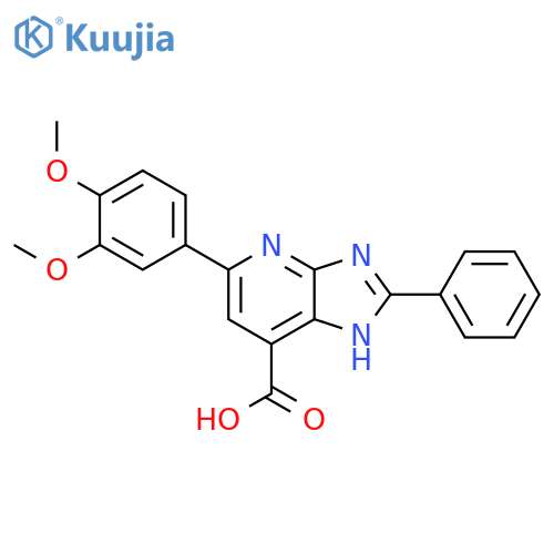 5-(3,4-dimethoxyphenyl)-2-phenyl-3H-imidazo[4,5-b]pyridine-7-carboxylic acid structure