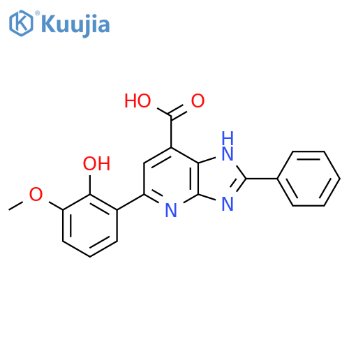 5-(2-hydroxy-3-methoxyphenyl)-2-phenyl-3H-imidazo[4,5-b]pyridine-7-carboxylic acid structure