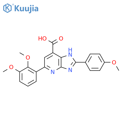 5-(2,3-dimethoxyphenyl)-2-(4-methoxyphenyl)-3H-imidazo[4,5-b]pyridine-7-carboxylic acid structure