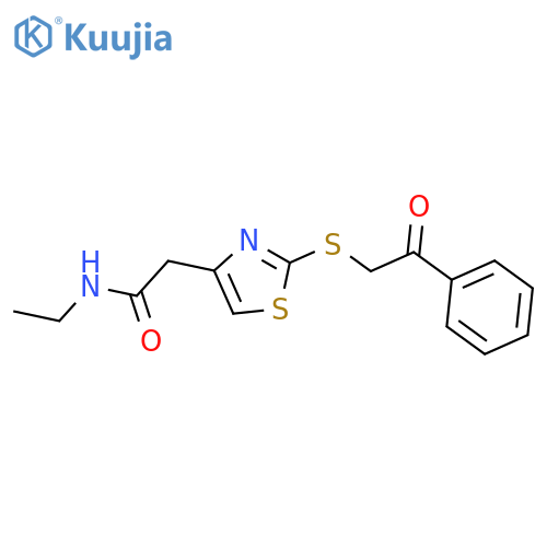 N-ethyl-2-{2-[(2-oxo-2-phenylethyl)sulfanyl]-1,3-thiazol-4-yl}acetamide structure