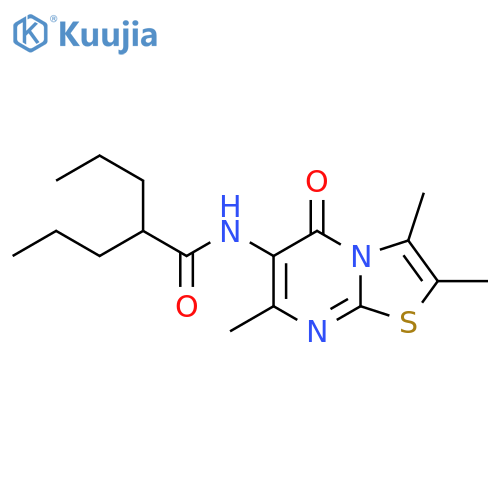 2-propyl-N-{2,3,7-trimethyl-5-oxo-5H-[1,3]thiazolo[3,2-a]pyrimidin-6-yl}pentanamide structure