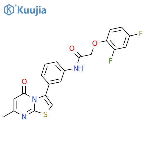 2-(2,4-difluorophenoxy)-N-(3-{7-methyl-5-oxo-5H-[1,3]thiazolo[3,2-a]pyrimidin-3-yl}phenyl)acetamide structure