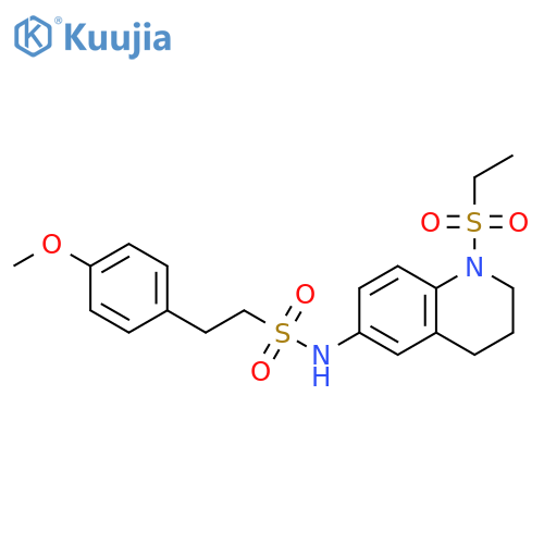 N-[1-(ethanesulfonyl)-1,2,3,4-tetrahydroquinolin-6-yl]-2-(4-methoxyphenyl)ethane-1-sulfonamide structure