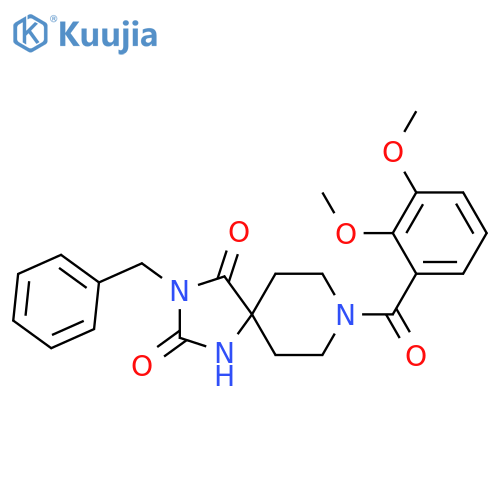 3-benzyl-8-(2,3-dimethoxybenzoyl)-1,3,8-triazaspiro[4.5]decane-2,4-dione structure