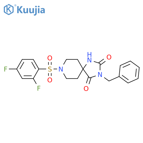 3-benzyl-8-(2,4-difluorobenzenesulfonyl)-1,3,8-triazaspiro[4.5]decane-2,4-dione structure