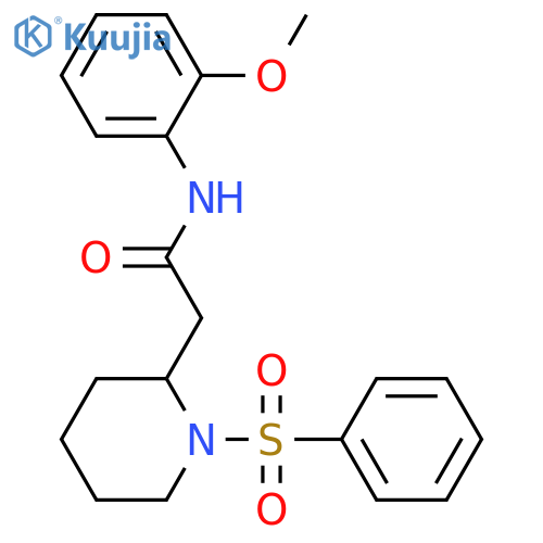 2-[1-(benzenesulfonyl)piperidin-2-yl]-N-(2-methoxyphenyl)acetamide structure