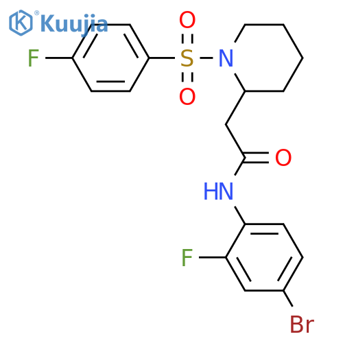 N-(4-bromo-2-fluorophenyl)-2-[1-(4-fluorobenzenesulfonyl)piperidin-2-yl]acetamide structure