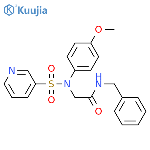 N-benzyl-2-[N-(4-methoxyphenyl)pyridine-3-sulfonamido]acetamide structure