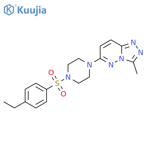 1-(4-ethylbenzenesulfonyl)-4-{3-methyl-[1,2,4]triazolo[4,3-b]pyridazin-6-yl}piperazine structure