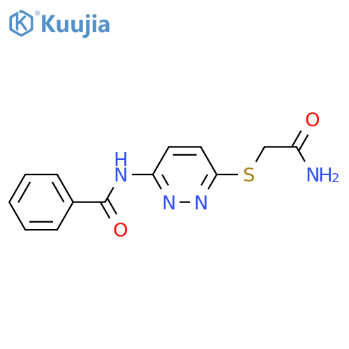 N-{6-[(carbamoylmethyl)sulfanyl]pyridazin-3-yl}benzamide structure