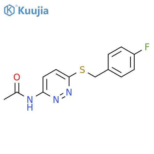 N-(6-{[(4-fluorophenyl)methyl]sulfanyl}pyridazin-3-yl)acetamide structure