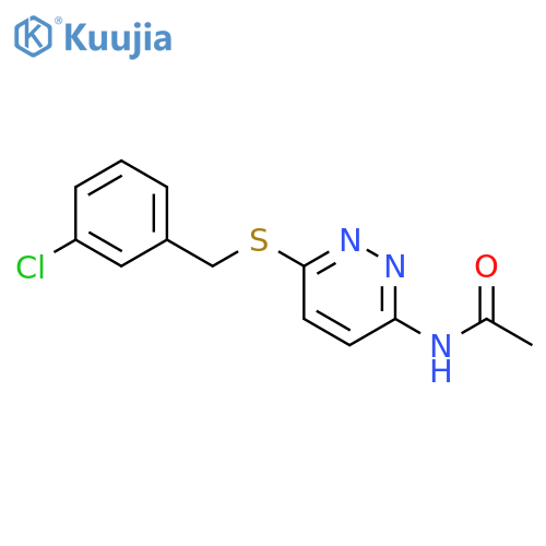N-(6-{[(3-chlorophenyl)methyl]sulfanyl}pyridazin-3-yl)acetamide structure