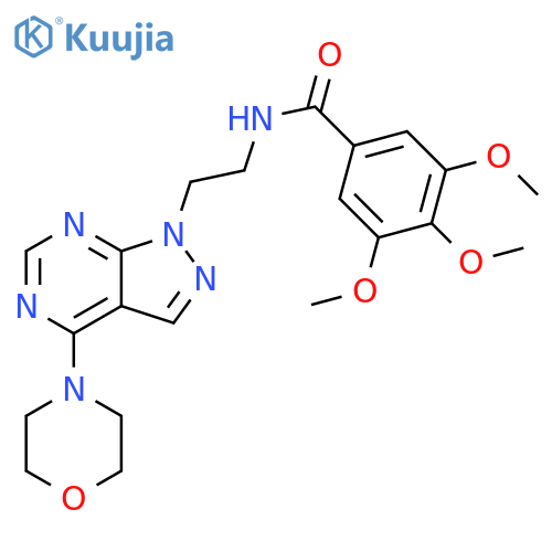 3,4,5-trimethoxy-N-{2-[4-(morpholin-4-yl)-1H-pyrazolo[3,4-d]pyrimidin-1-yl]ethyl}benzamide structure