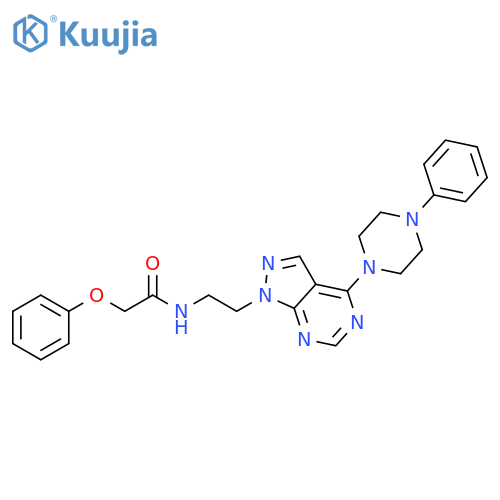 2-phenoxy-N-{2-[4-(4-phenylpiperazin-1-yl)-1H-pyrazolo[3,4-d]pyrimidin-1-yl]ethyl}acetamide structure