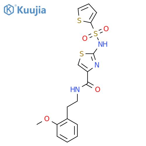 N-[2-(2-methoxyphenyl)ethyl]-2-(thiophene-2-sulfonamido)-1,3-thiazole-4-carboxamide structure
