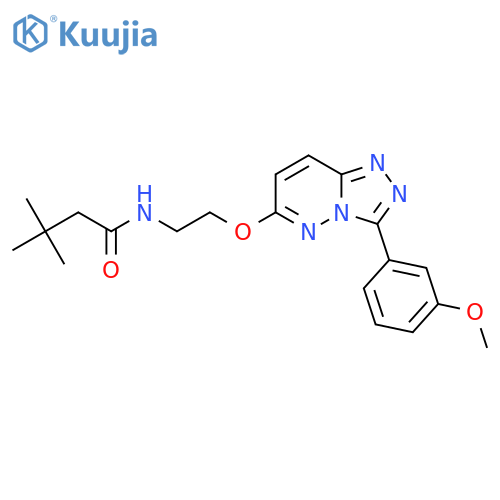 N-(2-{[3-(3-methoxyphenyl)-[1,2,4]triazolo[4,3-b]pyridazin-6-yl]oxy}ethyl)-3,3-dimethylbutanamide structure